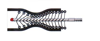 Flexible hone in use